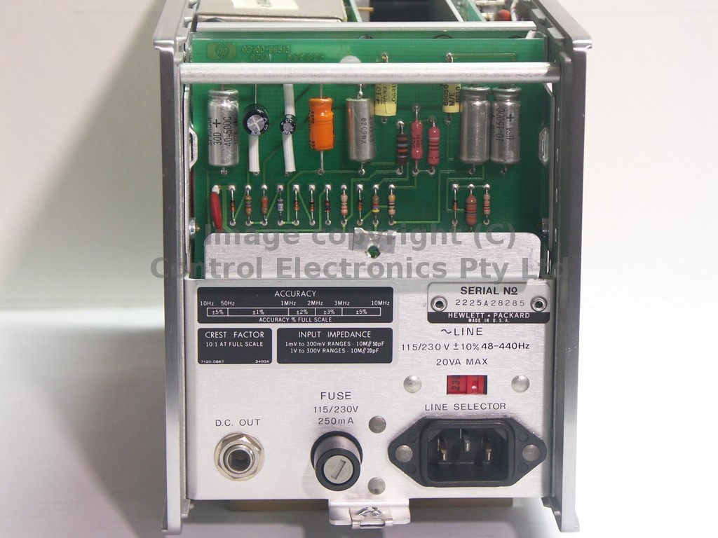 HP3400A internal rear view