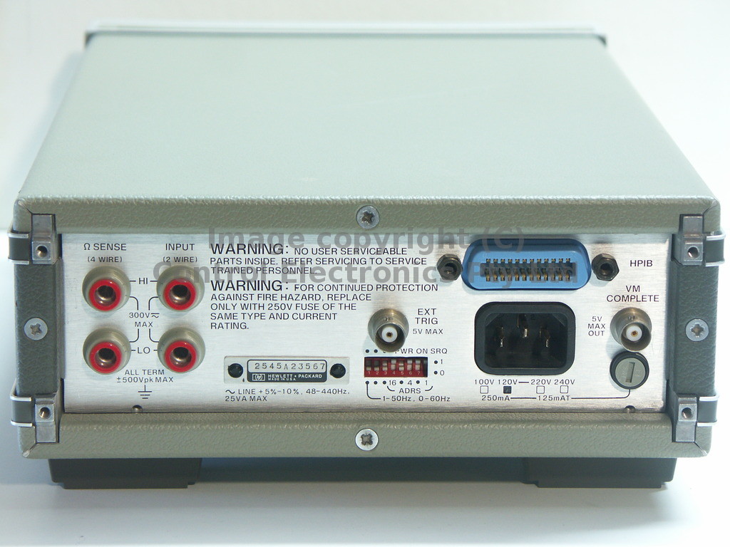 HP3478A rear view