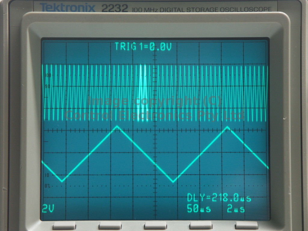 Tektronix 2232 screen view
