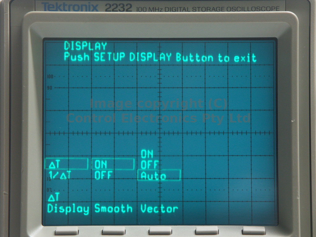 Tektronix 2232 screen view