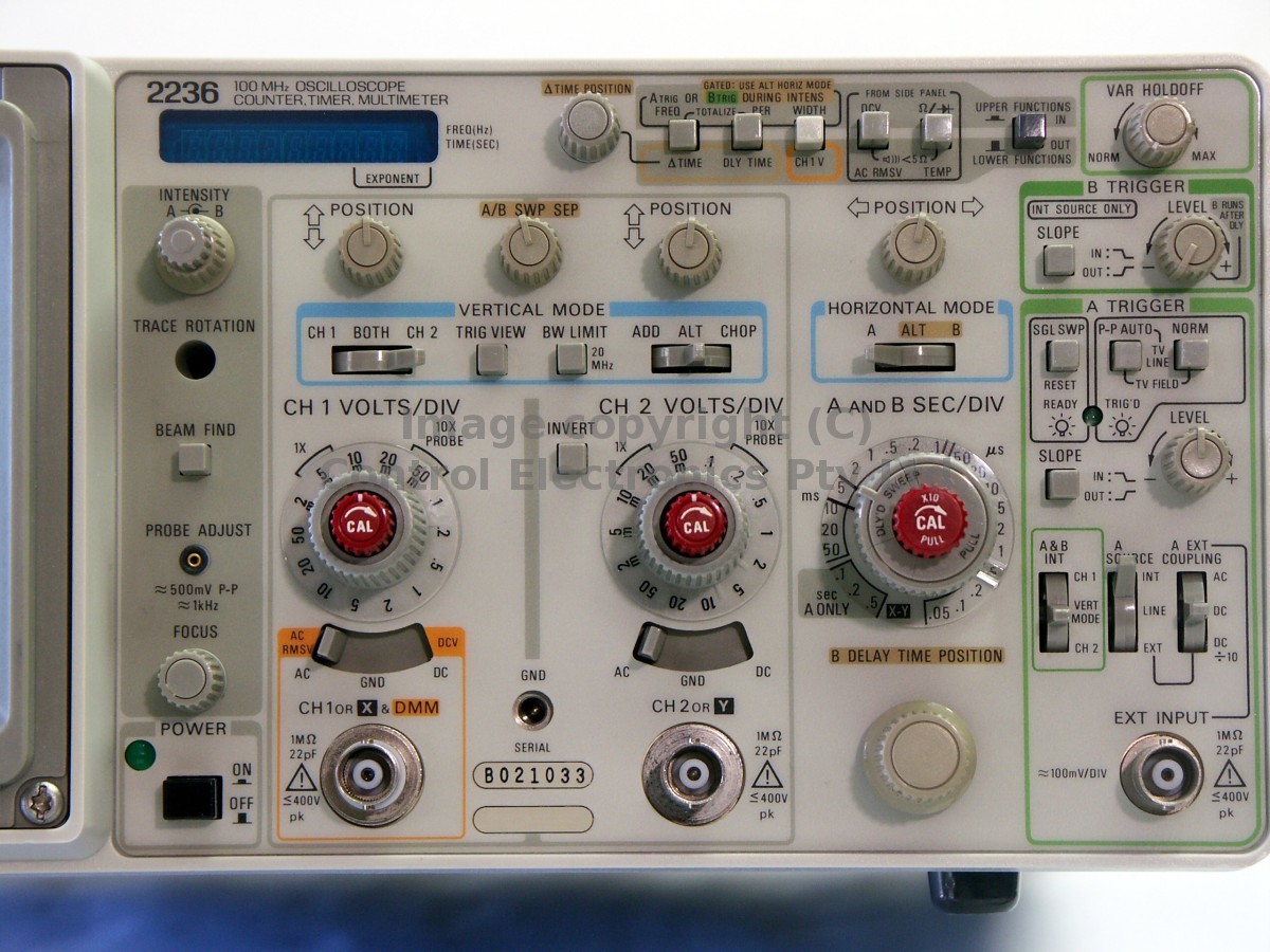 Tektronix 2236 controls