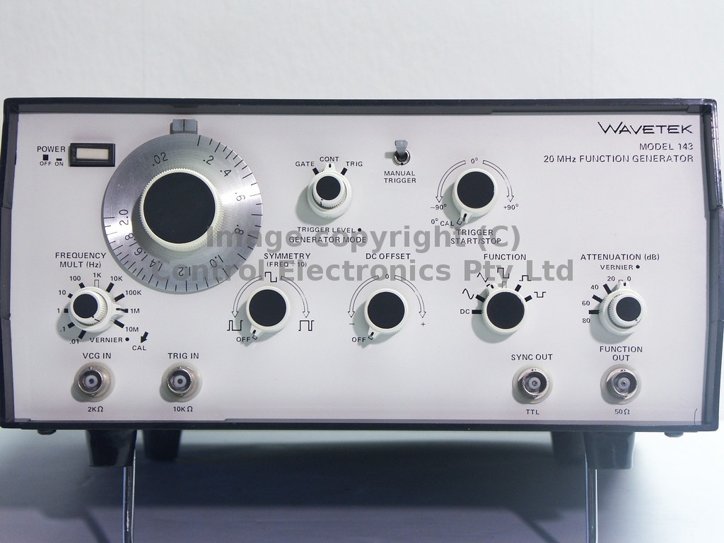 Wavetek 143 controls